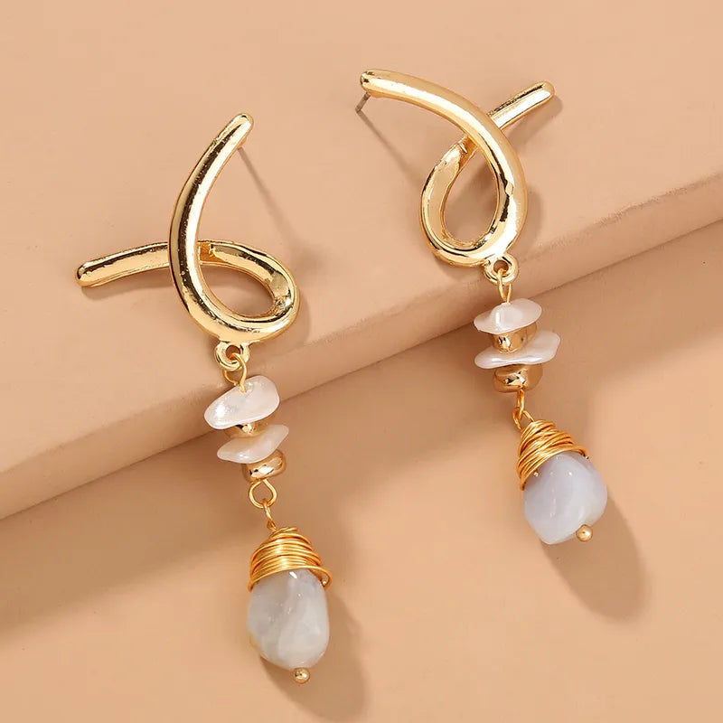 Venus Pearl Swirl Drop Earrings